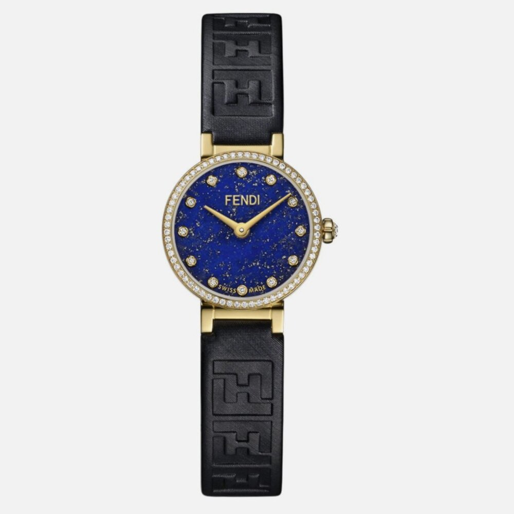Fendi Womens Gold 19mm Diamond Watch